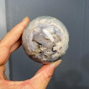 GREEN BLUE FLOWER AGATE DRUZY SPHERE